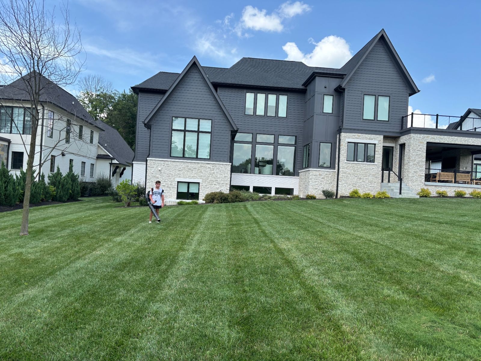 Full property maintenance with crisp mowing stripes